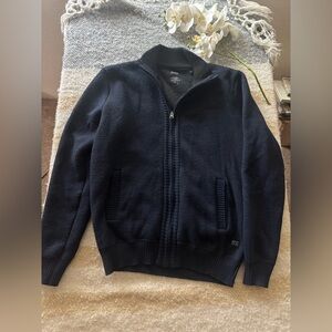 Buffalo David Bitton Men's Dark Blue Zip-Up Sweater